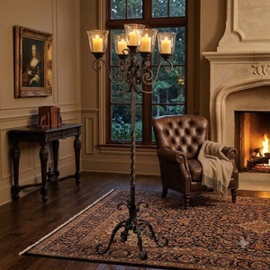 Support de bougie en fer forgé fait main 4x8 pouces, durable, résistant aux intempéries, sans électricité, décoration de centre de table - Product Image 4