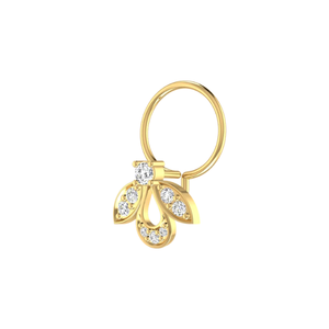 0.08 Carat Natural Diamond 14K Gold Nose Pin Women's Ethnic HI Color VS-SI Clarity Fine Rings - Product Image 4