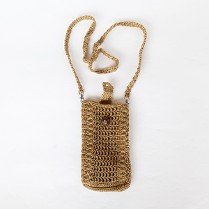 Pochette courte à bandoulière en nylon crochetée à la main avec fermeture éclair anti-RFID, couleur kaki, design personnalisé, haute qualité, mode féminine - Product Image 5