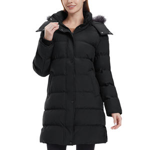 Parka d'hiver longue pour femme, respirante, à capuche, grande taille, matelassée, en nylon, coupe ample, pour l'extérieur - Product Image 3