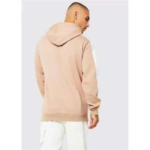 Sudadera con capucha OEM personalizada en color marrón claro y blanco para hombre, de alta calidad, precio bajo, tamaño y logotipo personalizados, nueva sudadera con capucha para hombre. - Product Image 3