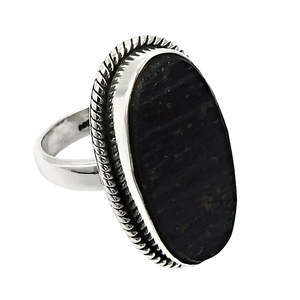 Ethnic Wear 925 Sterling Silver <b>Ring</b> With Natural <b>Large</b> Shape Oval Cut Black Tourmaline Gemstone Bezel Setting Bohemian <b>Rings</b> - Product Image 1