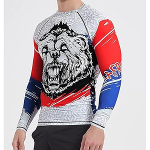 Men <b>Compression</b> <b>Shirt</b> Long Sleeve Rash Guard Graphic Print UV Protection Quick Dry OEM Factory Supply - Product Image 4