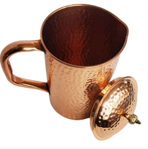 <b>Copper</b> jug set for spill resistant usage <b>handling</b> water metal set with glasses durable reusable <b>kitchen</b> dining drinkware - Product Image 6