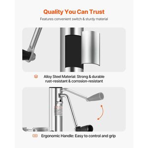 Cric de langue pivotant marin de charge de 2000 livres pour remorques de bateau et de motomarine - Product Image 5