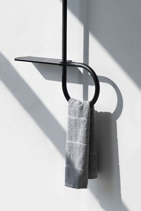 Decorative <b>Black</b> Metal <b>Bathroom</b> Rack Wall Mounted Towel Holder <b>Modern</b> <b>Bathroom</b> <b>Accessory</b> Premium <b>Black</b> Towel Rack <b>Modern</b> - Product Image 2