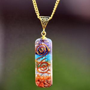 Vente en gros de collier orgonite de sept chakras de haute qualité pour la guérison conception d'amour Feng Shui pour la protection spirituelle faite à la main - Product Image 1