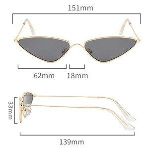 แว่นกันแดดทรงแคทอาย กรอบโลหะ แฟชั่นสำหรับผู้หญิงและผู้ชาย - Product Image 5