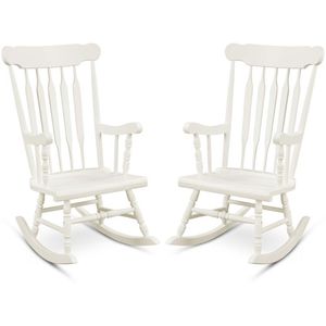 Fauteuil à bascule en bois massif pour jardin et terrasse, mobilier d'extérieur haut de gamme - Product Image 1