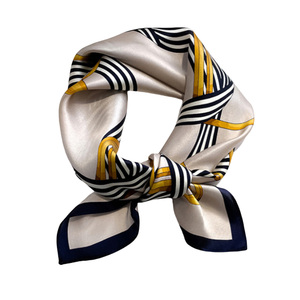 Premium Luxury Brand <b>Design</b> Hijab <b>Bandana</b> Digital Printed Satin Silk Scarf For Women Square Fashion Silk Scarves - Product Image 1