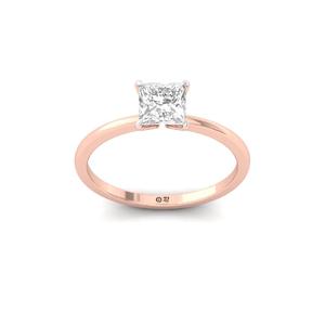Anillo Solitario de Diamante Cultivado en Laboratorio con Corte Princesa de 104 Quilates, Chapado en Oro de 10K, Joyería Clásica Elegante y de Lujo para Mujer, Anillo de Compromiso - Product Image 1