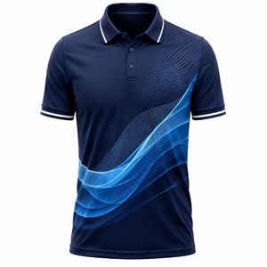 T-shirt à manches courtes pour homme avec imprimé géométrique blanc, séchage rapide, tricoté, écologique, 100 % coton, style sportif bicolore - Product Image 5
