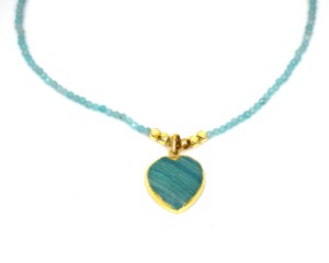 Heart Shape 18K Gold Plated Bohemia Style Christian Beaded Necklace Unisex Everyday Wear <b>Gift</b> Jewelry - Product Image 1