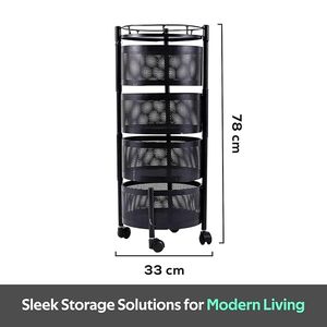 Multipurpose 4 Layer Kitchen Trolley Carbon Steel Kitchen Storage Rack Portable Detachable metal Baskets Weather Resistant - Product Image 6