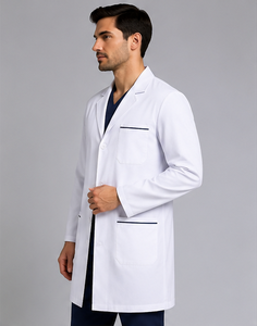 Blouse de laboratoire blanche de designer à manches longues pour hommes et femmes, en mélange de coton respirant, uniforme médical pour hôpital et chimie - Product Image 6