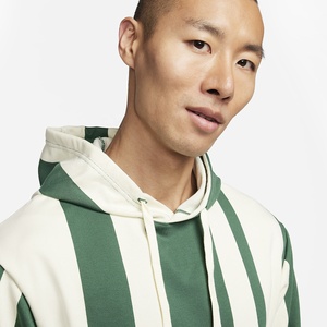 Sudadera con Capucha a Rayas para Hombre de Alta Calidad, Verde y Blanco, Corte Regular Informal, con Bolsillo, Felpa Francesa de Algodón, para Otoño - Product Image 3