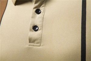 เสื้อถักลายทางบล็อกสีแฟชั่นผู้ชาย |   แขนสั้นสำหรับใส่คอกลม ป้องกันรอยยับ สวมใส่สบายในฤดูร้อน - Product Image 6