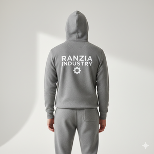 ผู้ผลิตชุดฮู้ดดี้และกางเกงวอร์มแบบซิปเต็มตัวปักลายเพชรพลอยรักษ์โลกไซส์พลัส Ranzia Signature สำหรับผู้ชายสไตล์ Distressed - Product Image 5