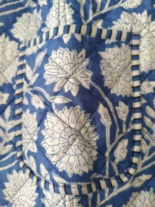Floral Quilted <b>Reversible</b> <b>Jacket</b>: Indian Block Print Cotton - Product Image 4