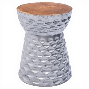 Best Selling Decorative Stool Hammered <b>Round</b> Metal <b>Outdoor</b> And Indoor Stool And Side <b>Table</b> Metal Side Stool For Export - Product Image 1