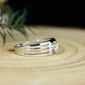 1ct VVS Moissanite Rose Gold Plated 925 <b>Silver</b> for Certified Iced Out Fashion <b>Men's</b> Wedding <b>Ring</b> - Product Image 5