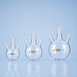 Frasco de Vidrio Borosilicato de Alta Temperatura con Triple Cuello y Fondo Redondo para Reacciones Químicas - Product Image 5