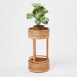 Support de fleurs artificielles en bambou minimaliste, design circulaire, écologique, pour plantes d'intérieur, finition naturelle - Product Image 1