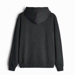 Sweat à capuche zippé en molleton brodé sur mesure de haute qualité, double couche, épaules tombantes, coupe oversize, 100 % coton, écologique - Product Image 3