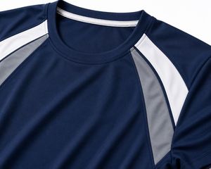 Camiseta Deportiva Azul Marino para Hombre, Manga Corta, Cuello Redondo, Secado Rápido, Corte Regular, Tejido de Poliéster, Diseño Estampado, 220g - Product Image 2