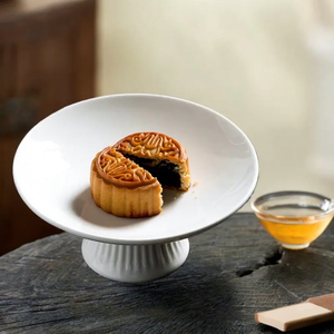 Ensemble de plats en céramique et porcelaine de luxe, style romain, avec piédestal, bol à fruits sur pied, résistant au lave-vaisselle, support créatif pour desserts/gâteaux pour mariage - Product Image 4