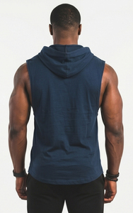 Embroidered <b>Mens</b> Muscle Fit Hood Tank Tops Sleeveless Gym Hooded <b>Singlet</b> Body Building Print Stringer Hood <b>Mens</b> Workout Tank Top - Product Image 2