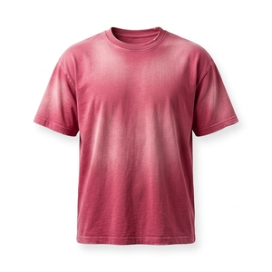 T-shirt en coton épais délavé style vintage avec logo frontal, fabrication sur mesure OEM - Product Image 1
