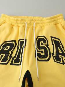 Conjunto Deportivo de Alta Calidad para Hombre, Sudadera Holgada y Pantalones Estilo Urbano, Chándal Holgado con Estampado Amarillo para Hombre - Product Image 6