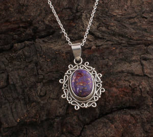 Pendentif en cuivre naturel vintage en gros, argent sterling 925 plaqué platine, charmes Mohave, collier unisexe, cadeau - Product Image 3