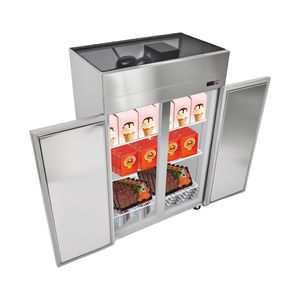 Congelatore Commerciale in Acciaio Inox Larghezza 31,89 Pollici, Scongelamento Automatico, Congelatore Verticale con Doppia Porta, Capacità di Stoccaggio 32,1 Piedi Cubi - Product Image 1