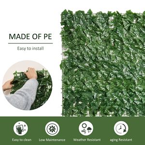 Paneles de Césped Artificial de 118 x 39 Pulgadas, Fondo Verde para Exteriores e Interiores, para Jardines y Cercas, Decoración de Pared Duradera - Product Image 3