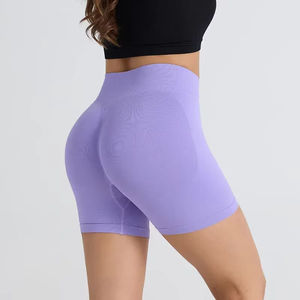 Pantalones Cortos Deportivos de Cintura Alta para Mujer, Ajustados, Elásticos, de Secado Rápido, Tela Oxford, Poliéster/Algodón, para Gimnasio y Fitness - Product Image 2