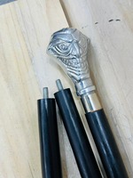 Canne de marche murale multifonction en laiton poli avec poignée en nickel et bois de rose, style vintage, pour la maison, la Saint-Valentin et Noël