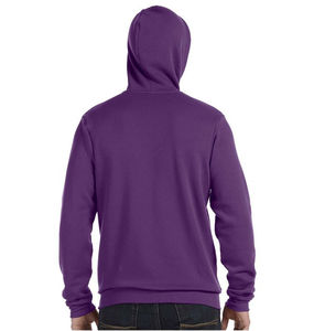 Sweat à capuche zippé en polaire violet pour homme, impression personnalisée, logo et tissu sur mesure, option grandes tailles - Product Image 2
