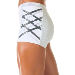 Ensemble de danse pour femmes en gros : Haut court sans manches et short en strass, tenue extensible scintillante pour performance et cheerleading - Product Image 5