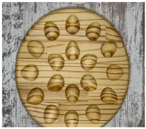 Plateau de service rond en bois pour œufs salés, 16 trous, en bois naturel, assiette à apéritifs, écologique - Product Image 1