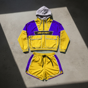 Custom <b>Women</b> 2 Piece Windbreaker Shorts Set Breathable Windproof Quarter Zip <b>Jacket</b> Running Sportswear Tracksuit Activewear Set - Product Image 1