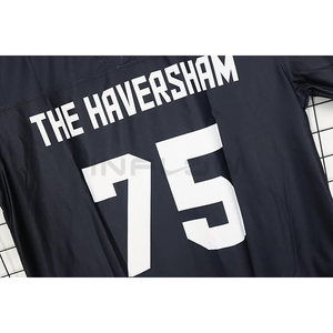 Maillot de football américain pour homme, grande taille, uni, 100 % polyester, manches courtes, logo brodé sur le devant, design cousu - Product Image 4