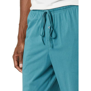 Teal Blue Plus Size Men Lounge <b>Pyjama</b> Pants Jersey Button Fly Drawstring Elastic Waist Trouser - Product Image 3