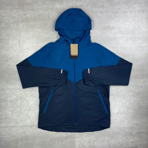 Ensemble de survêtement gris et noir pour homme, veste à capuche zippée et pantalon, séchage rapide, polyester, idéal pour l'automne - Product Image 4