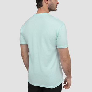 T-shirt en coton uni écologique pour homme, 220g, manches courtes, col rond, coupe classique, jersey décontracté, tissu uni teint - Product Image 6