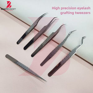 Pinces à cils à pointe en fibre, pinces à extensions de cils Mega Volume avec pointe ultra-fine, testées à la main, prise en main précise, outils pour cils - Product Image 2