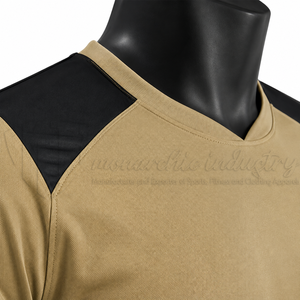 Camiseta de Fútbol Personalizada con Cuello en V, Manga Corta, Panel Negro en el Hombro, Transpirable, de Secado Rápido, Ropa Deportiva para Equipos - Product Image 6