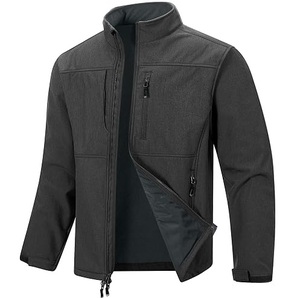 Vestes softshell pour hommes en coton polaire coupe-vent, streetwear, unies, personnalisables avec logo, poches zippées, vente en gros de vestes softshell - Product Image 4