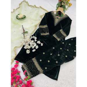 Mono de Fiesta Bordado de Diseñador con Pantalón y Dupatta, para Ocasiones Especiales - Product Image 1